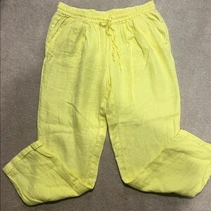 J. Crew Light Yellow Linen Pants